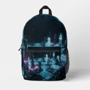 Cyberpunk-Schach, Neon-Digital-Brettspiel S Bedruckter Rucksack