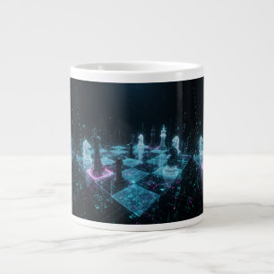 Cyberpunk-Schach, Neon-Digital-Brettspiel S Jumbo-Tasse