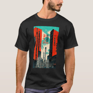 Cyberpunk Sci-fi Dystopia City Ukiyo-e Japanese Re T-Shirt