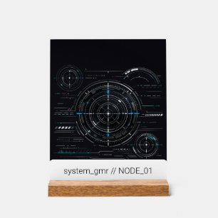 Cyberpunk-Sci-Fi-Radar-HUD-Tech-Acryl-Tischplatte Acrylschild