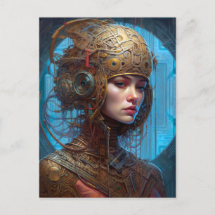 Cyberpunk-Science Fiction Postkarte