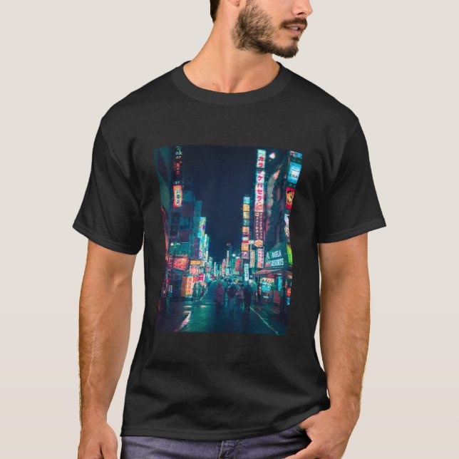Cyberpunk Shinjuku Glitch Essential T-Shirt (Vorderseite)