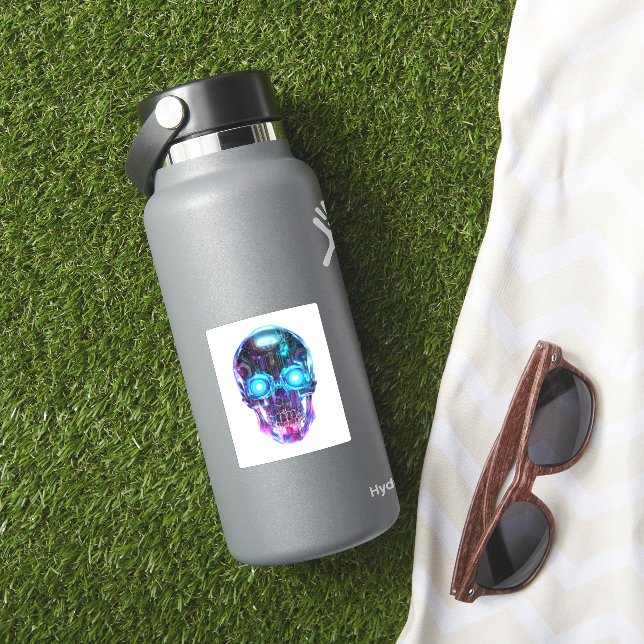 Cyberpunk Skull King Aufkleber (HydroFlask Insitu)