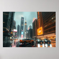 Cyberpunk Skycrapper City Cars