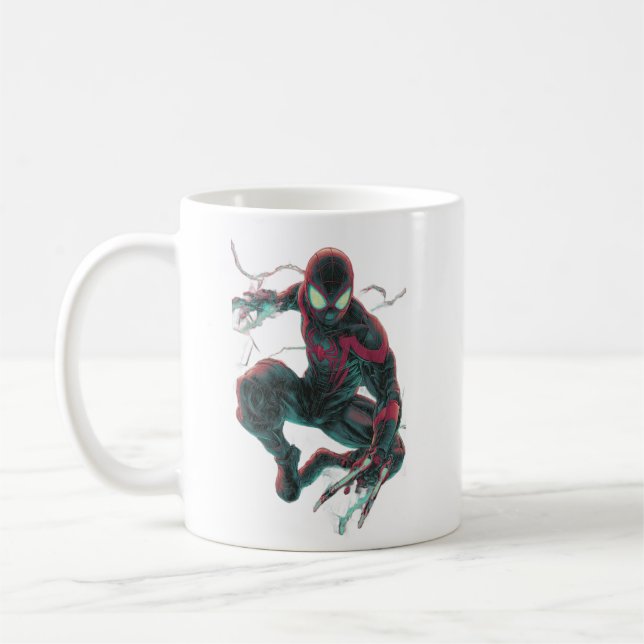 Cyberpunk-Spinne-Tasse Neon-Geometrie-Coder-Kaffee Kaffeetasse (Links)