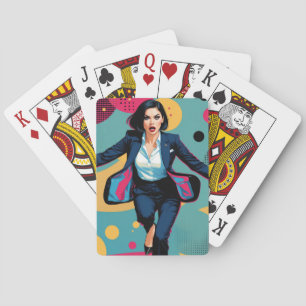Cyberpunk Stilvolles Mädchen Pop Art Spielkarten