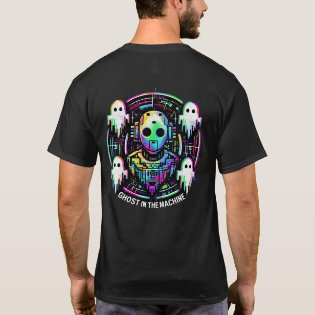 🤖 Cyberpunk Streetwear Gamer Ghost in der Maschin T-Shirt (Rückseite)