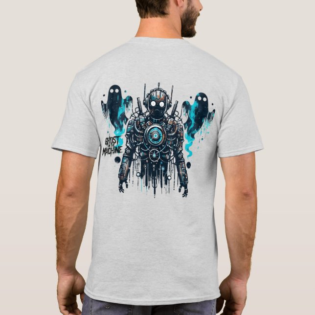 🤖 Cyberpunk Streetwear Gamer Ghost in der Maschin T-Shirt (Rückseite)