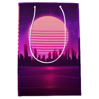 Cyberpunk-Synthwave-Scifi-Rosa Mittlere Geschenktüte