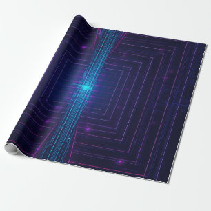 Cyberpunk-Systemzugriff Personalisierte Neon-Verpa Geschenkpapier