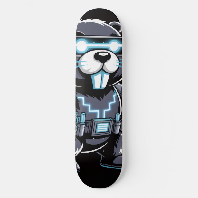 Cyberpunk-Tech-Biber-Deck Skateboard (Vorderseite)