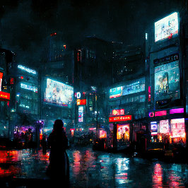 Cyberpunk Tokyo Duschvorhang