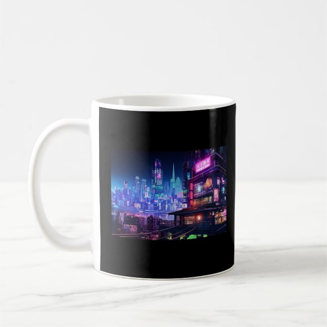 Cyberpunk Tokyo Ramen House Kaffeetasse (Links)