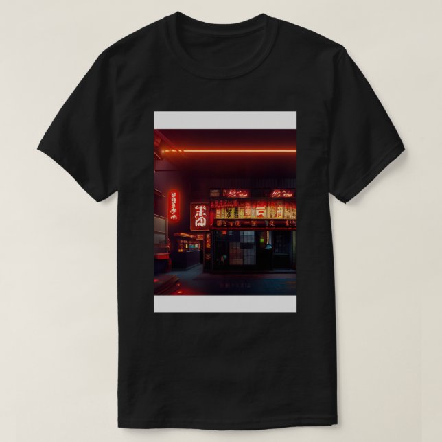 Cyberpunk Tokyo Ramen Shop 1.pnng T-Shirt (Design vorne)
