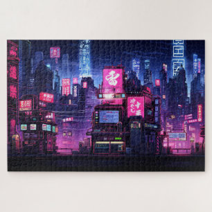 Cyberpunk Tokyo Street Diner Puzzle