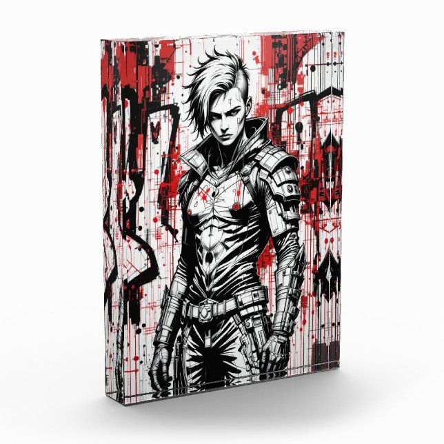 Cyberpunk Warrior Graffiti - Foto Block (Links)