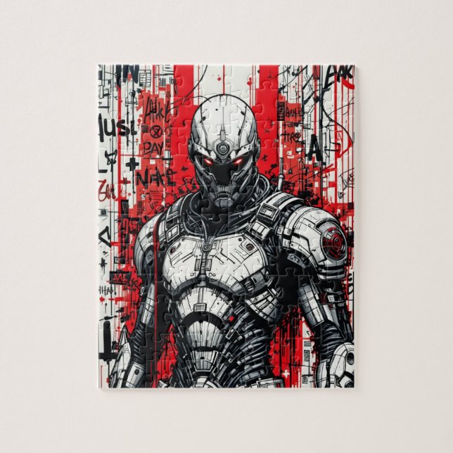 Cyberpunk Warrior Graffiti - Puzzle (Vertikal)