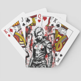 Cyberpunk Warrior Graffiti Spielkarten