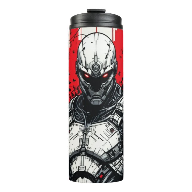 Cyberpunk Warrior Graffiti - Thermal Tumbler Thermosbecher (Vorderseite)