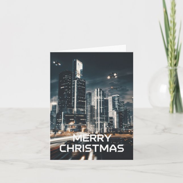 Cyberpunk Weihnachten Karte (Vorderseite)