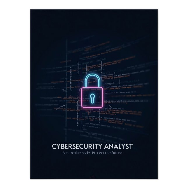 Cybersecurity-Analyst - Sichern Sie den Code Poster (Vorderseite)