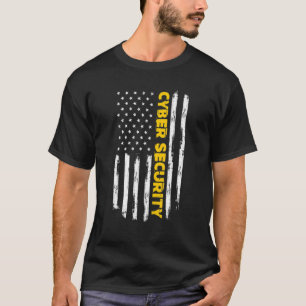 Cybersecurity IT-Programmierer - Vertikale US-Flag T-Shirt