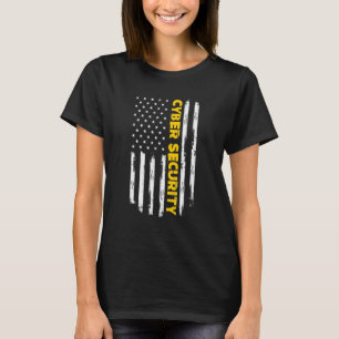 Cybersecurity IT-Programmierer - Vertikale US-Flag T-Shirt