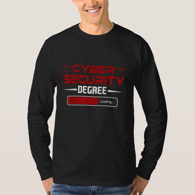 Cybersecurity Red Degree, Funny Cybersecurity Cybe T-Shirt (Vorderseite)