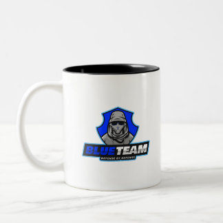 Cybersicherheit - Blauer Teamschild Zweifarbige Tasse