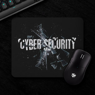 Cybersicherheit Coole Silberglastypografie Moderne Mousepad