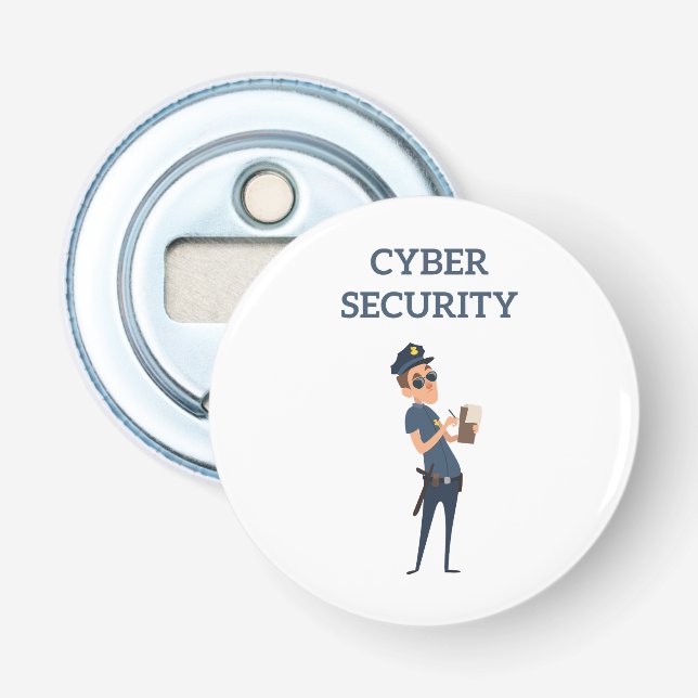 Cybersicherheit: Der Coole Polizist auf Patrol Flaschenöffner (Vorderseite)