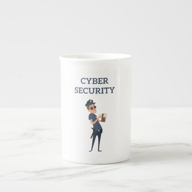 Cybersicherheit: Der Coole Polizist auf Patrol Prozellantasse (Vorderseite)