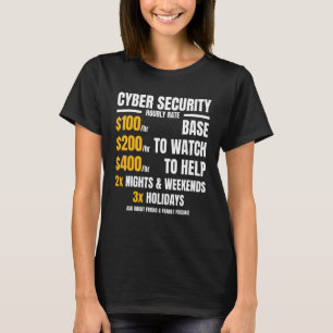Cybersicherheit mit Stundensätzen T-Shirt