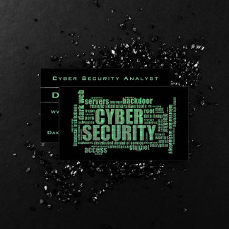 Cybersicherheitsanalytiker Beruflich Binary Green Visitenkarte