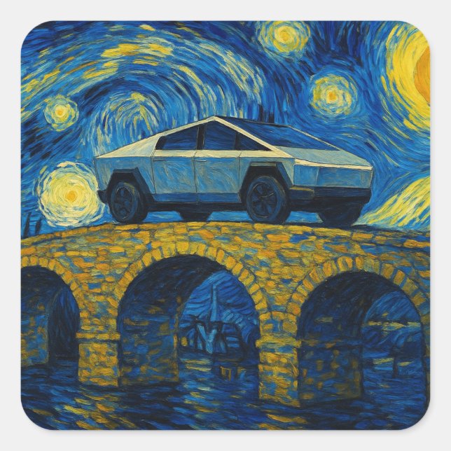 Cybertruck Starry Night Sticker (Vorderseite)