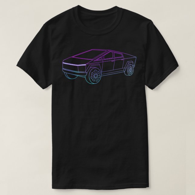 CyberTrucks Line Art Futuristic Truck Cyber Design T-Shirt (Design vorne)