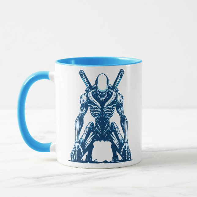 Cyborg Alien Warrior - Futuristisches Sci-Fi-Monst Tasse (Links)