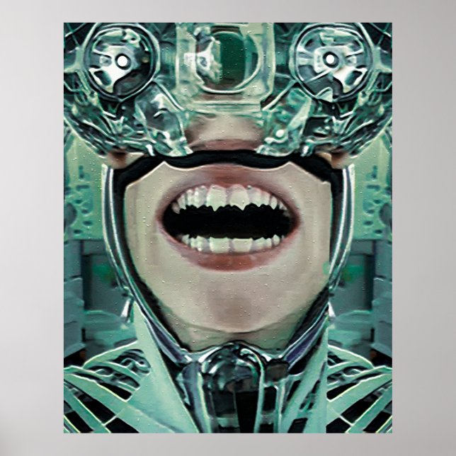 Cyborg bei der Operation der digitalen Kunst Poster (Vorne)