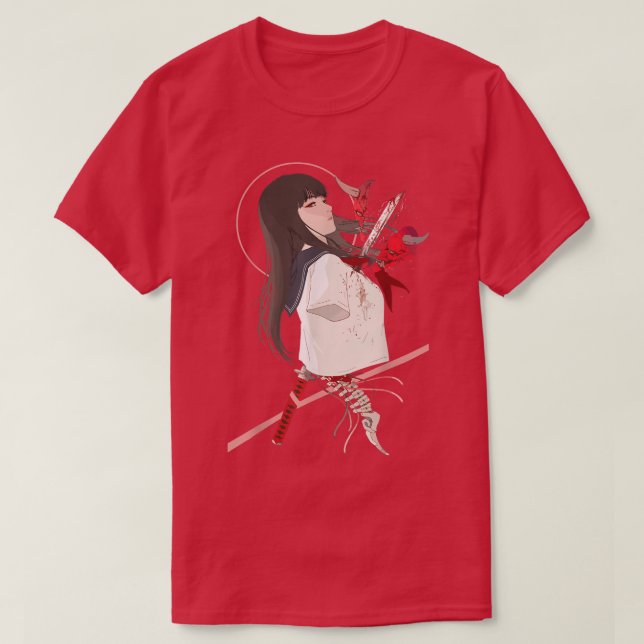 Cyborg Girl Aesthetic Samurai Japanese Otaku Weebs T-Shirt (Design vorne)