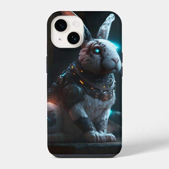 Cyborg-Kaninchen iPhone Hülle (Rückseite)