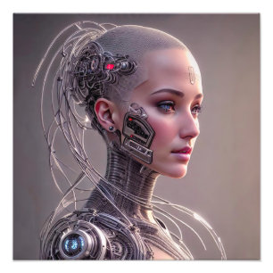 Cyborg mit vielen Kreisen Fotodruck