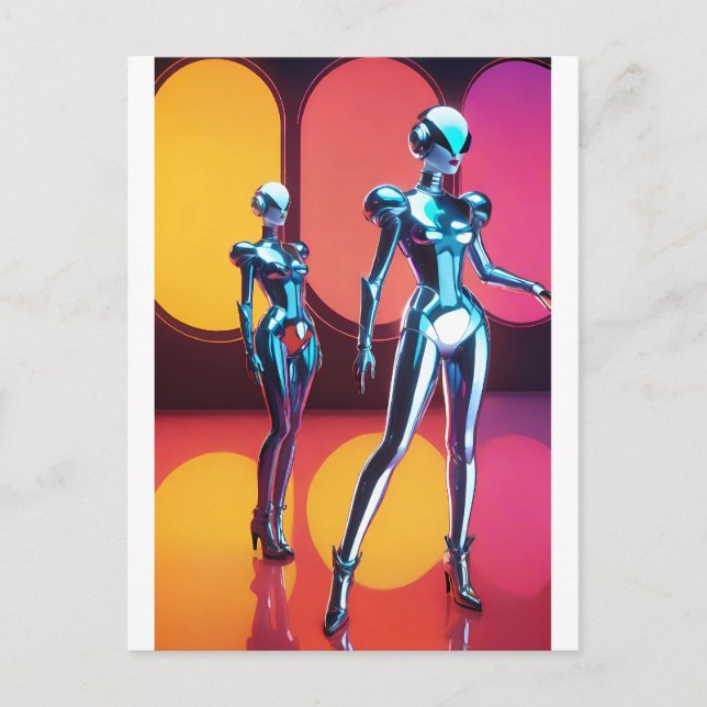 Cyborg Party Girls III Postkarte (Vorderseite)