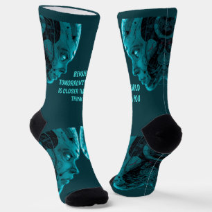 CYBORG-ROBOTERKOPF Crew Socken