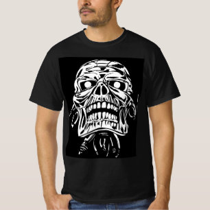 Cyborg-Roboterschädel Cyberpunk-Sci-Fi-Vektorgrafi T-Shirt
