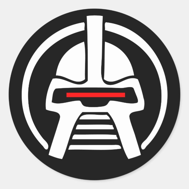 Cyborg Runder Aufkleber (Vorderseite)