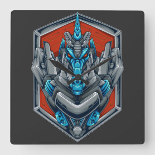 Cyborg Square Wall Clock Quadratische Wanduhr