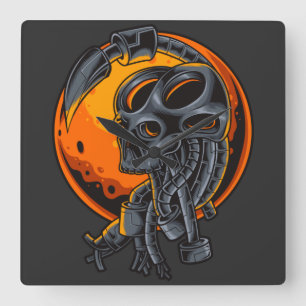 Cyborg Square Wall Clock Quadratische Wanduhr