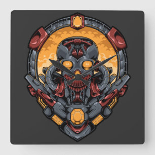 Cyborg Square Wall Clock Quadratische Wanduhr