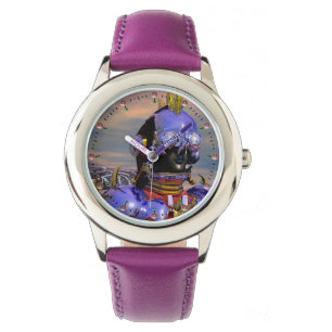 CYBORG TITAN PORTRAIT Blue Science Fiction Scifi Armbanduhr