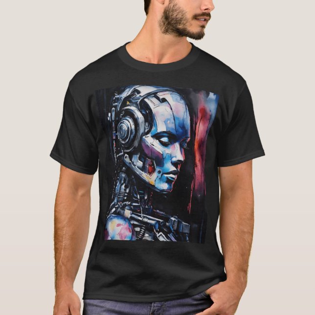 Cyborg träumt: Eine Fusion von Technologie und Hum T-Shirt (Vorderseite)
